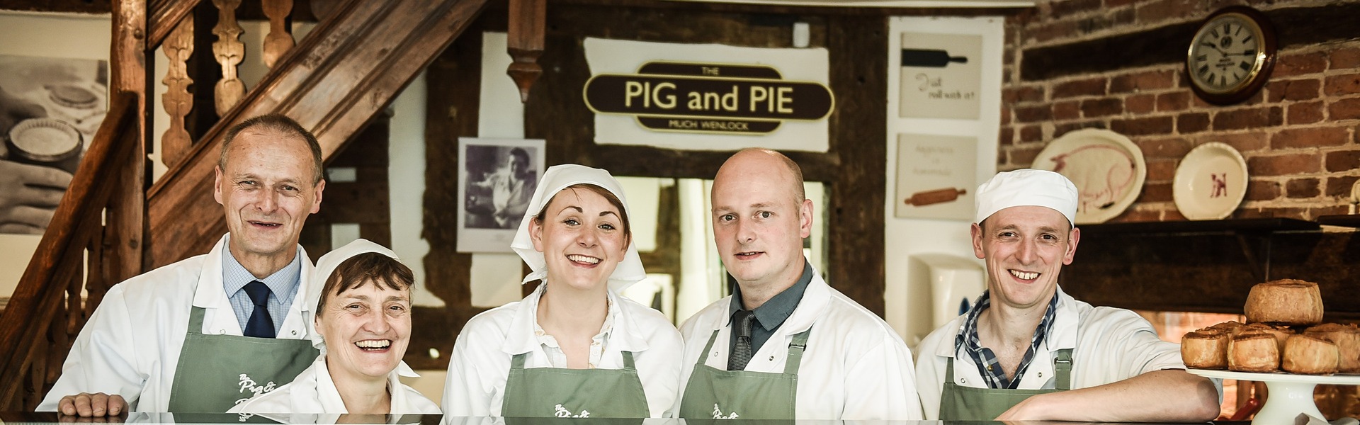 The Pig & Pie team behind the counter